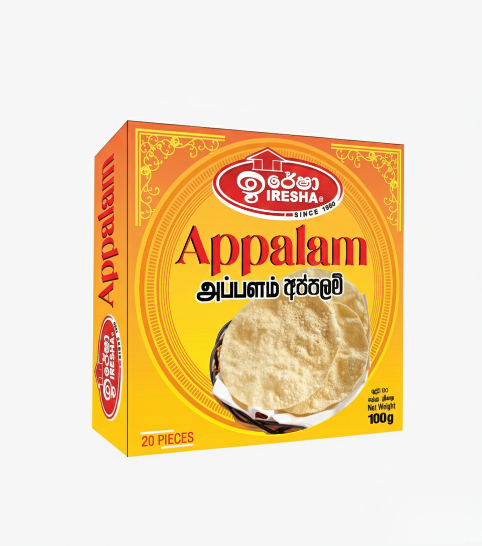 Iresha Appalam (Papadam) - 100g (20 Pieces)